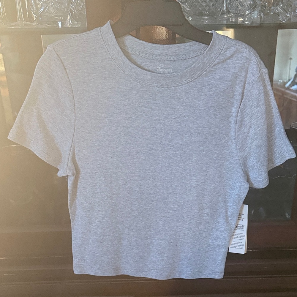 No Boundaries Light Gray Women's Crop Top